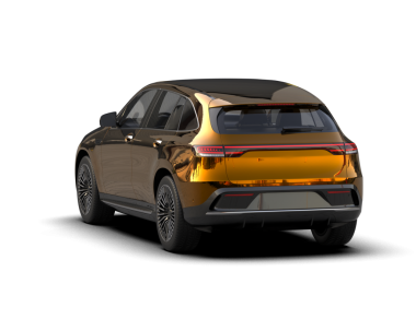 Stüdyo ortamında markasız bir SUV 'un 3 boyutlu çizimi