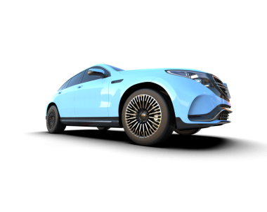 3 boyutlu markalı, jenerik bir araba.