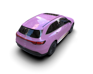 Beyaz arka planda modern bir arabanın 3 boyutlu canlandırması