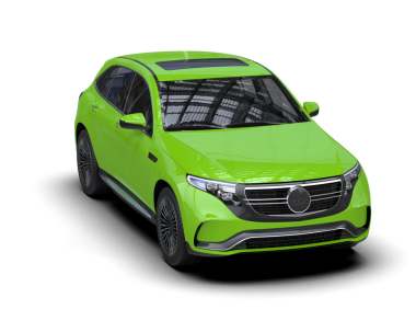 Yeşil şehir arabası izole edildi. 3d oluşturma