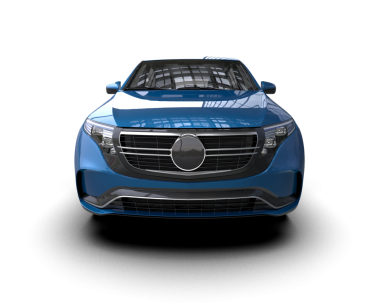 Siyah arka planda elektrikli bir arabanın 3 boyutlu canlandırması