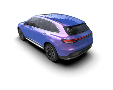 Modern araba arka planda izole edilmiş. 3D görüntüleme - illüstrasyon