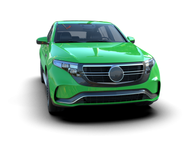 yeşil modern araba beyaz arka planda izole edilmiş.