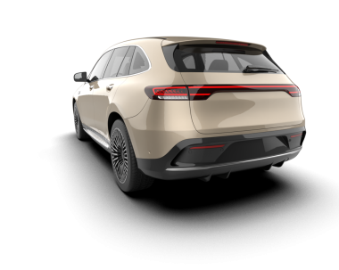 Arka planda izole edilmiş gerçekçi bir SUV aracı. 3D görüntüleme - illüstrasyon