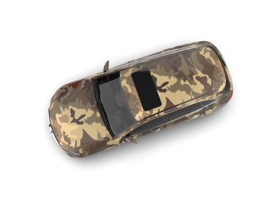 Askeri tüfeğin 3 boyutlu resmi izole edilmiş.