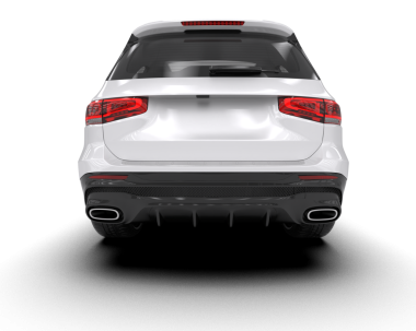 Arka planda izole edilmiş modern lüks araba. 3D görüntüleme - illüstrasyon