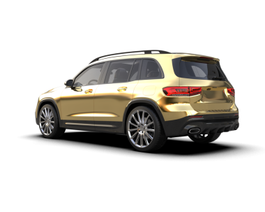 modern lüks araba beyaz arka planda, cam renkli, 3 boyutlu.