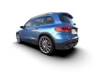 modern lüks SUv siyah arka planda izole edilmiş 3 boyutlu görüntüleme