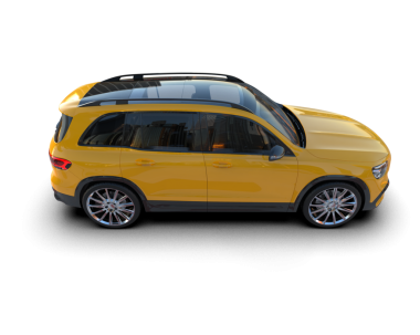 Sarı araba beyaz arkaplanda izole edildi