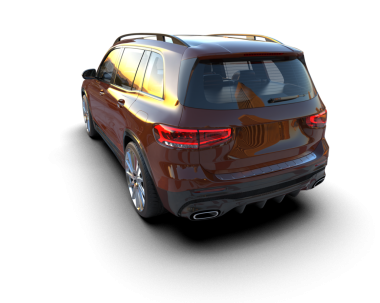 Stüdyo ortamında markasız bir SUV 'un 3 boyutlu çizimi