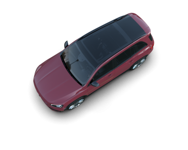 Kırmızı araba siyah arkaplanda izole edildi