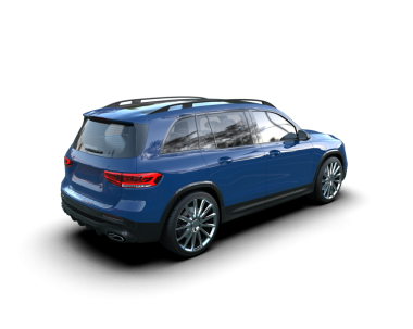 Siyah arka planda bir araba. 3d oluşturma