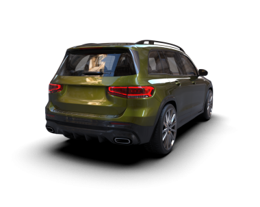 Siyah arka planda bir araba. 3d oluşturma