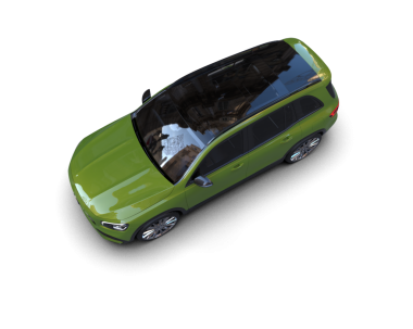 Siyah arkaplanı olan bir arabanın 3 boyutlu görüntüsü