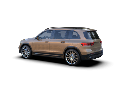 3D görüntüleme - koyu arkaplanı olan yepyeni bir lüks SUV.