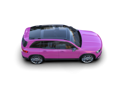 pembe modern araba. 3d oluşturma.