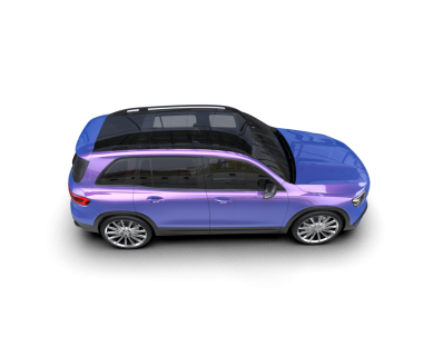 Pembe araba beyaz arka planda izole edilmiş..