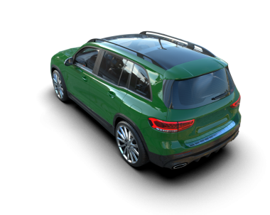 Gri arka planda modern bir cip arabası. 3d oluşturma