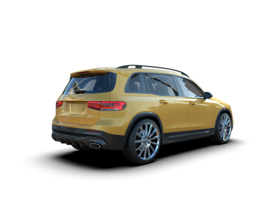 Arka planda bir araba. 3d oluşturma