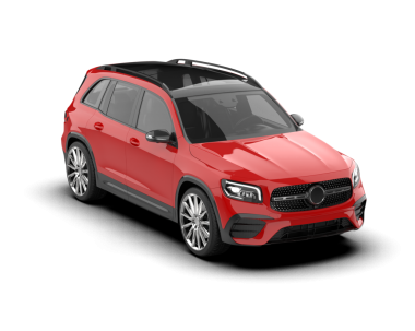 Beyaz arka planda kırmızı premium araba