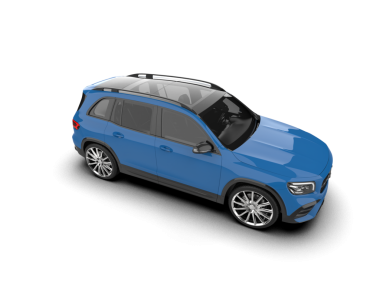Mavi bir arabanın 3 boyutlu görüntüsü