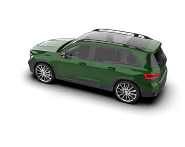 Siyah arka planda bir araba. 3d oluşturma