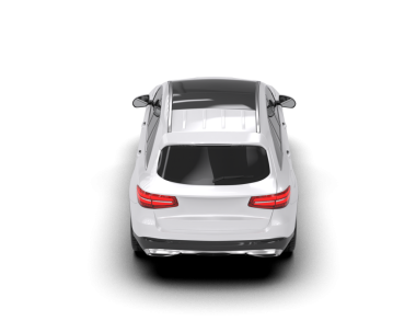 Beyaz arka planı olan beyaz bir araba.