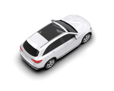 Beyaz arka planda bir araba. 3d oluşturma