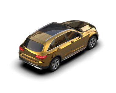 Araba beyaz arka planda izole edilmiş. 3d oluşturma