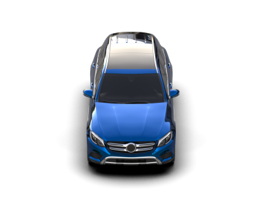 modern mavi araba gri arka planda izole edilmiş 3 boyutlu görüntüleme