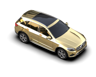 Modern lüks araba beyaz zemin üzerine