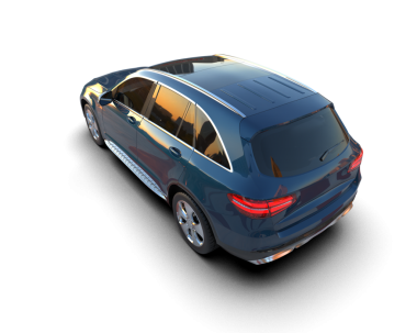 Beyaz arka planda lüks bir araba. 3d illüstrasyon - oluşturma