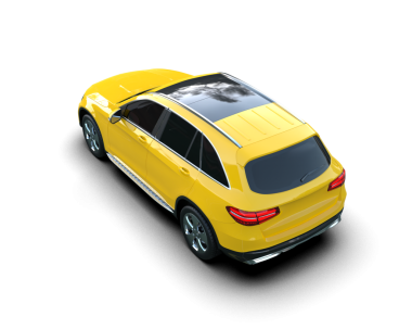 Arka planda modern şehir arabası. 3d oluşturma