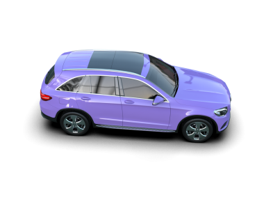 Bir markanın 3 boyutlu görüntülenmesi - beyaz arka planda daha az genel bir araba izole edildi