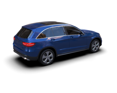 Mavi araba tarafı beyaz arka planda izole edildi, 3 boyutlu illüstrasyon