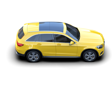 beyaz arkaplanda izole edilmiş bir araba