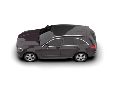 Beyaz arkaplanda izole edilmiş modern arabanın yan görünümü