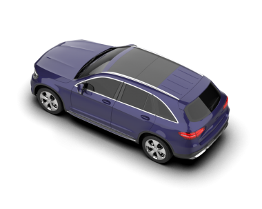 Beyaz arka planda modern bir araba. 3d oluşturma