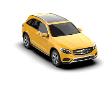 Beyaz arka planda izole edilmiş gerçekçi bir araba. 3 boyutlu illüstrasyon. vektör.