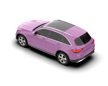 pembe modern araba beyaz arka planda izole edilmiş