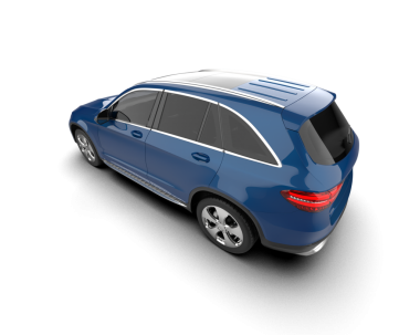 Arka planda izole edilmiş modern lüks araba. 3D görüntüleme - illüstrasyon