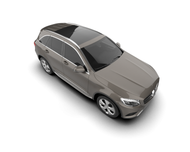 Stüdyo ortamında 3 boyutlu markasız bir sedan araba.