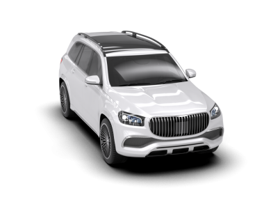 Arka planda izole edilmiş beyaz lüks araba