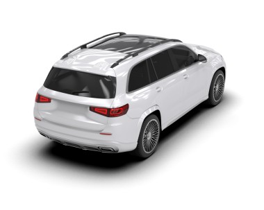 Modern araba arka planda izole edilmiş. 3D görüntüleme - illüstrasyon