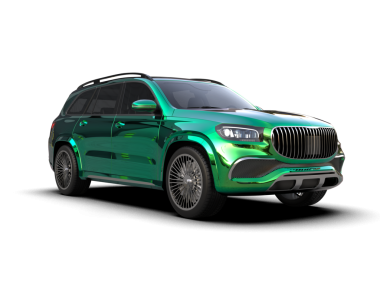 Siyah çerçeveli yeşil modern bir araba. 3d illüstrasyon.