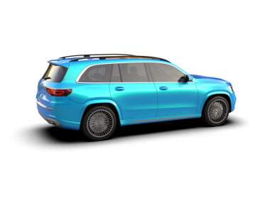 Beyaz arka planda bir araba. 3d oluşturma