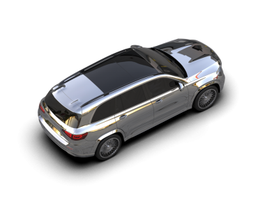 Siyah arka planda bir araba. yüksek kalite 3d oluşturucu