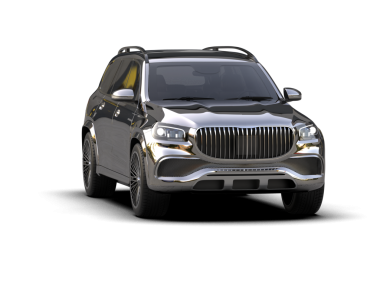 Lüks modern araba. Siyah arkaplanda ön görünüm