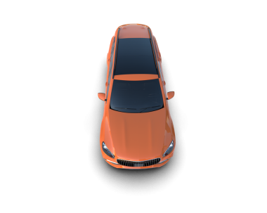 turuncu araba siyah üzerine izole
