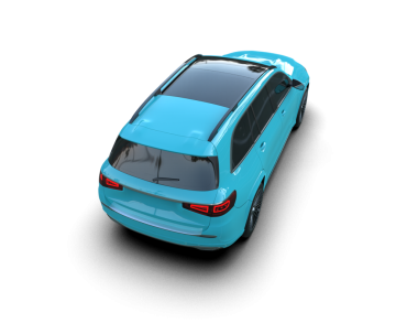 Siyah arka planda izole edilmiş modern küçük araba. 3d oluşturma